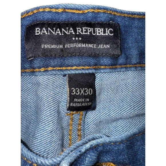 Banana Republic Premium‎ Performance Mens Jeans 33x30 Blue Denim Straight-Leg - Picture 4 of 7